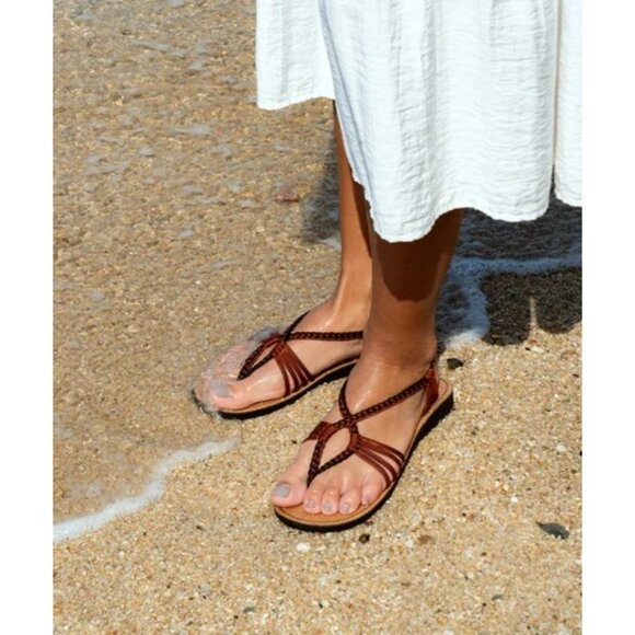 Bokyna Seastar Comfort Sandal Caramel Brown Cork Sole Sz EU 39/US 8 NWOT - Picture 3 of 9